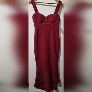Windsor Burgundy High Low Dress
